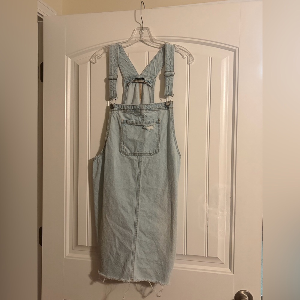 Wild Fable Light Blue Denim Overall Dress